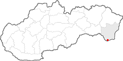 mapa regiónu dolný Zemplín