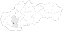 mapa regiónu Dolná Nitra