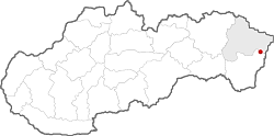 mapa regiónu Horný Zemplín