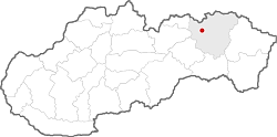 mapa regiónu Šariš