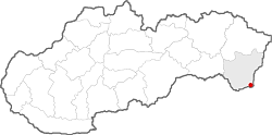 mapa regiónu Dolný Zemplín
